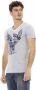 Trussardi Grijze V-Hals T-Shirt met Front Print voor Heren Gray Heren - Thumbnail 2