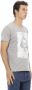 Trussardi Elegant V-hals T-shirt met Frontprint Gray Heren - Thumbnail 2