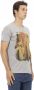 Trussardi Elegante grijze V-hals T-shirt met voorprint Gray Heren - Thumbnail 2