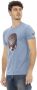 Trussardi Lichtblauw Katoenen T-Shirt met Frontprint Blue Heren - Thumbnail 2