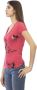 Trussardi V-hals T-shirt met korte mouwen Frontprint Pink Dames - Thumbnail 2