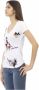 Trussardi Witte Katoenen V-Hals T-Shirt met Voorkant Print White Dames - Thumbnail 2