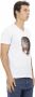 Trussardi Elegant wit V-hals T-shirt met subtiel print White Heren - Thumbnail 2