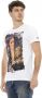 Trussardi Action T V-hals T-shirt Logo Print White Heren - Thumbnail 2