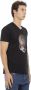 Trussardi Zwart V-Hals T-Shirt met Voorkant Print Black Heren - Thumbnail 2