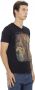 Trussardi Stijlvol V-hals T-shirt met Artistieke Frontprint Black Heren - Thumbnail 2
