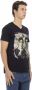 Trussardi Korte mouwen V-hals T-shirt met voorprint Black Heren - Thumbnail 2