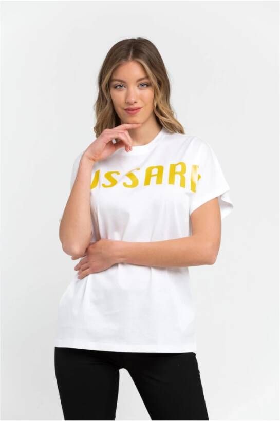Trussardi White Cotton Tops & T-Shirt Wit Dames