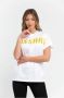 Trussardi Wit Katoenen Kimono T-Shirt met Maxi Lettering White Dames - Thumbnail 2
