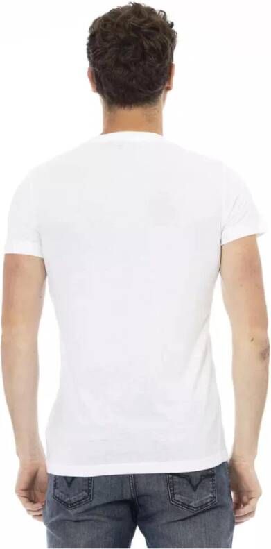Trussardi Wit Katoenen T-Shirt met Voorkant Print White Heren