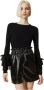 Twinset Elegante Sweatshirt met Lange Mouwen en Tule Detail Black Dames - Thumbnail 2