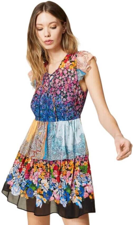 Twinset Bohemian Bloemenjurk Multicolor Dames