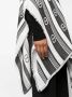 Twinset Gestreepte Logo Print Poncho Jas Black Dames - Thumbnail 2