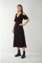 Twinset Lange georgette jurk met ruche in zwart Black Dames - Thumbnail 2