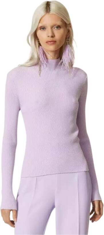 Twinset Geribbelde Stretch Sweaters Paars Dames
