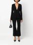 Twinset Zwarte Geribbelde Flare Broek met Gouden Logo Detail Black Dames - Thumbnail 10