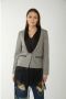 Twinset Blazer Jas Enkellange Prins van Wales Gray Dames - Thumbnail 2
