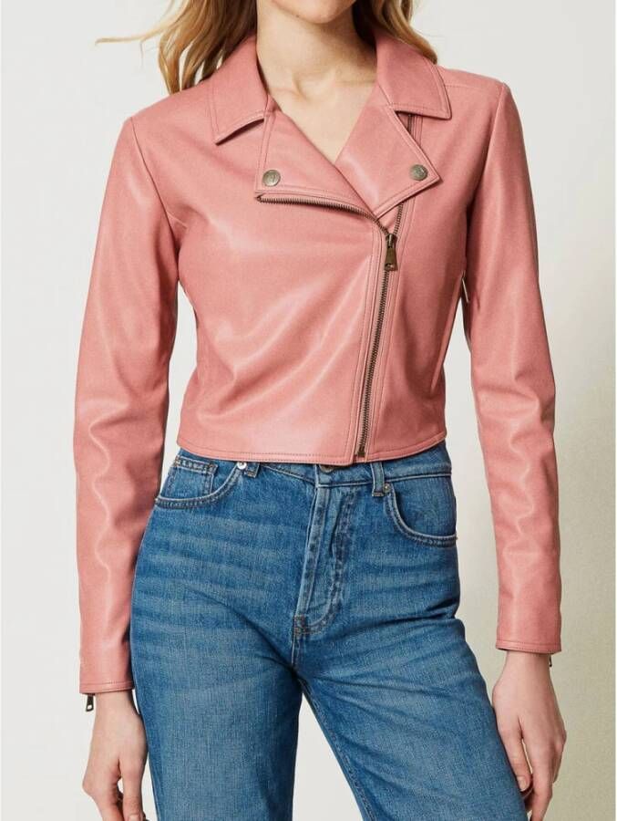 Twinset Leather Jackets Roze Dames