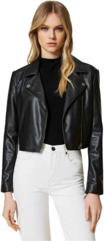 Twinset Leather Jackets Zwart Dames