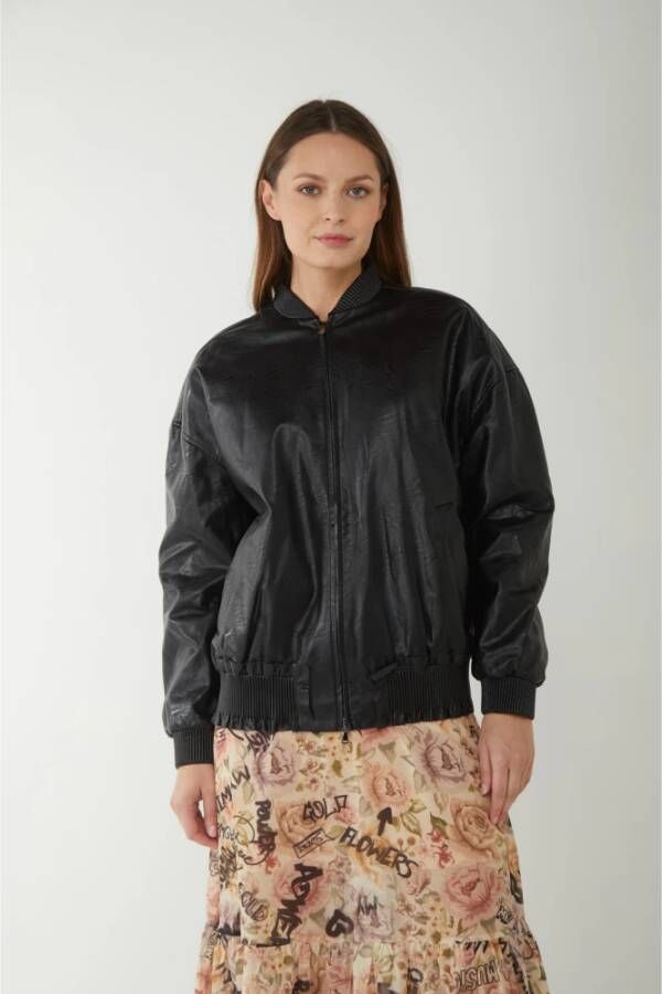Twinset Leather Jackets Zwart Dames