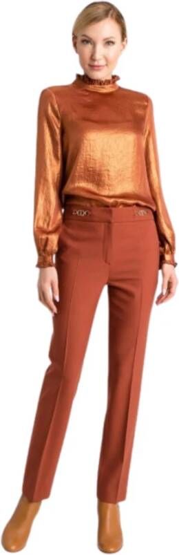 Twinset Leather Trousers Bruin Dames
