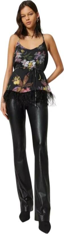 Twinset Leather Trousers Zwart Dames