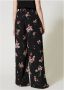 Twinset Florale broek met hoge taille en wijde pasvorm Black Dames - Thumbnail 5