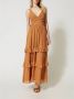 Twinset Lange Fantasie Jurk met Gerimpelde Zoom Orange Dames - Thumbnail 2