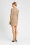 Twinset Beige Gebreide Mini Jurk met Lurex en Pailletten Beige Dames - Thumbnail 2