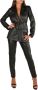 Twinset Zwarte imitatieleren broek met ritssluiting Black Dames - Thumbnail 3