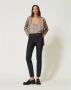 Twinset Skinny Jeans met Rits en Contraststiksels Blauw Dames - Thumbnail 2