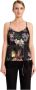 Twinset Bloemenprint Twill Crop Top met Verenrand Black Dames - Thumbnail 3