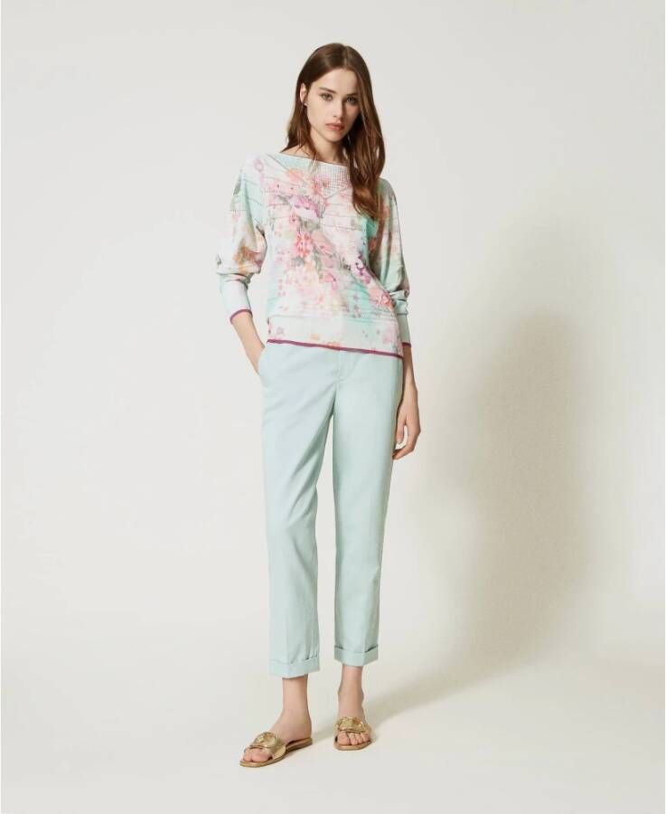 Twinset Slim-fit Trousers Blauw Dames