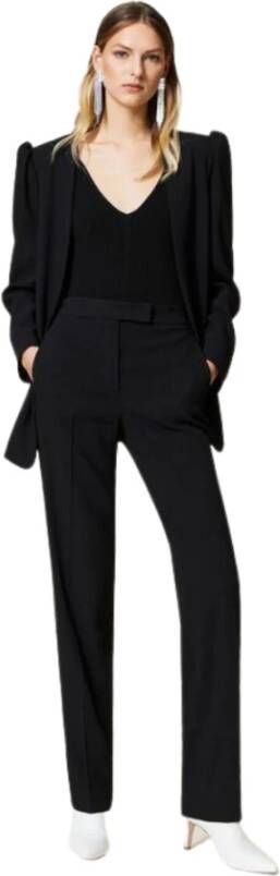 Twinset Straight Trousers Zwart Dames