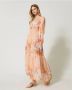 Twinset Lange Jurk met Bloemen en Sterren Multicolor Dames - Thumbnail 2
