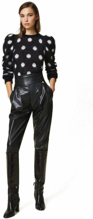 Twinset Leren broeken Zwart Dames