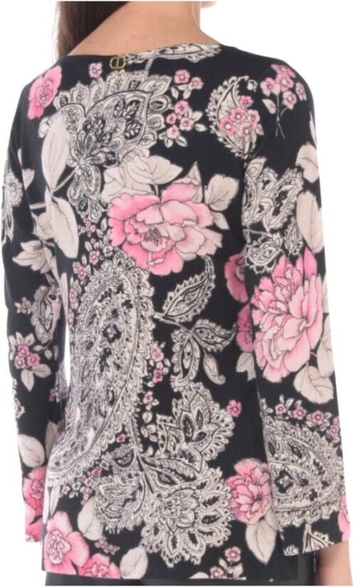 Twinset Viscose Sweaters met Bloemenprint Zwart Dames