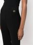 Twinset Zwarte Geribbelde Flare Broek met Gouden Logo Detail Black Dames - Thumbnail 6