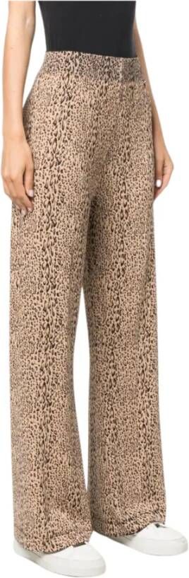 Twinset Wijde broek met dierenprint Bruin Dames