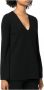 Twinset Zwarte blouse met lange mouwen en V-hals Zwart Dames - Thumbnail 2