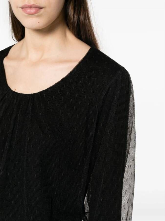 Twinset Zwarte Tule-Overlay Sweaters Black Dames
