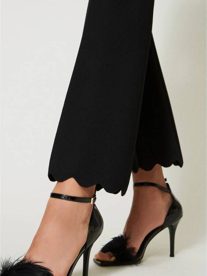 Twinset Zwarte Wijde Broek Black Dames