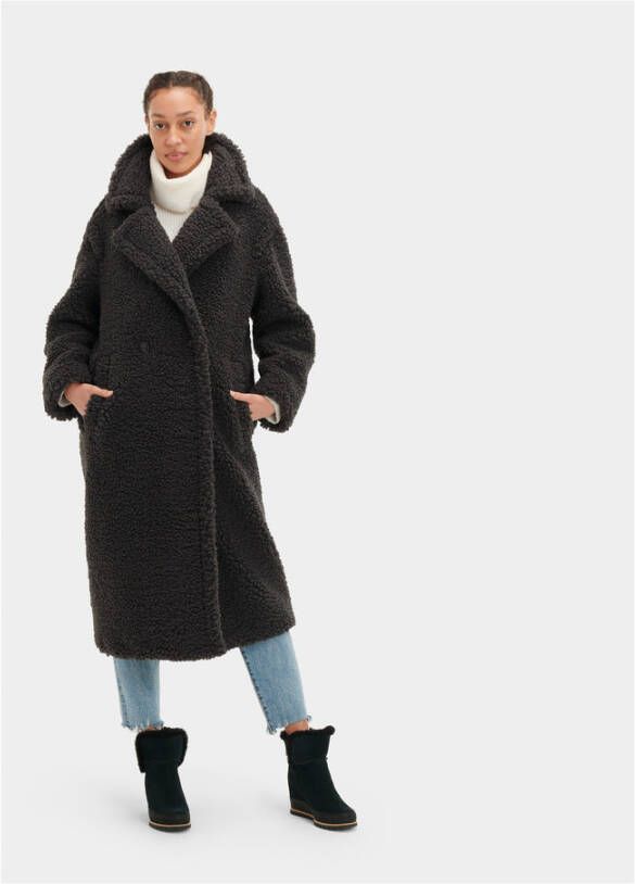 Ugg Jas met dubbele rij knopen Zwart Dames