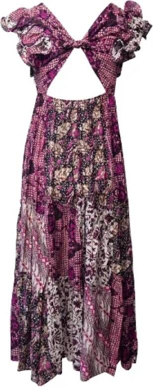 Ulla Johnson Gerimpelde katoenen jurk met Ikat patchwork Meerkleurig Dames