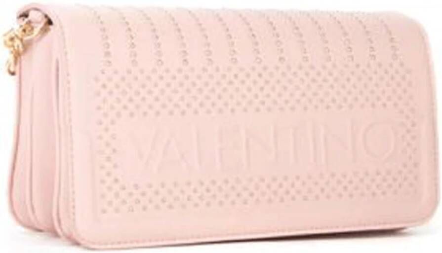 Valentino by Mario Valentino Roze Valentino Handtas met Gouden Str Flappen Pink Dames
