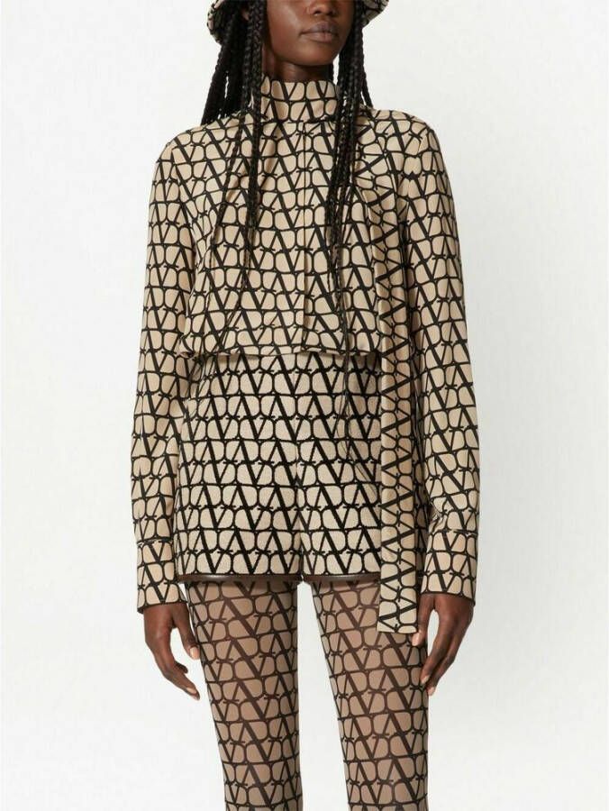 Valentino Garavani Grafische print blouse Beige Dames