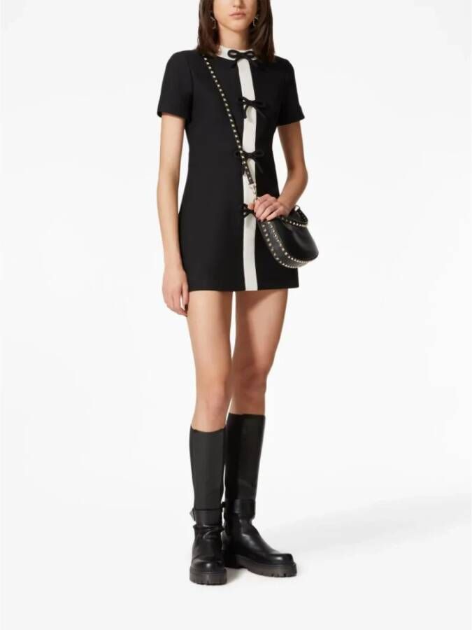 Valentino Garavani Zwarte Leren Crossbodytas Zwart Dames