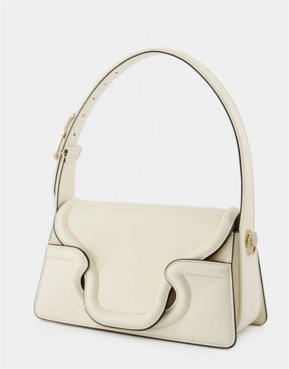 Valentino Garavani Sculptuur Kleine Handtas Ivoor Leer Wit Dames
