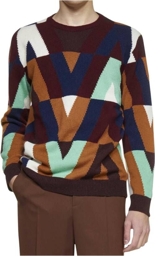 Valentino Wool And Cashmere Sweater Bruin Heren