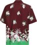 Valentino Bruine Bloemenprint Cubaanse Kraag Shirts Bruin Heren - Thumbnail 2